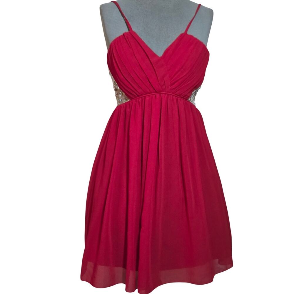 Red Mini Sleeveless Dress Size 1